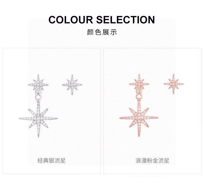 APM Monaco Classic Silver Star Earrings